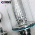 Sanitary SS304 tri clamp adjustable pressure valve with manometer