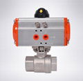 Stainless Steel Pneumatic Ball Valve Threaded Ends Economy Type