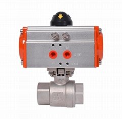 Stainless Steel Pneumatic Ball Valve Threaded Ends Economy Type