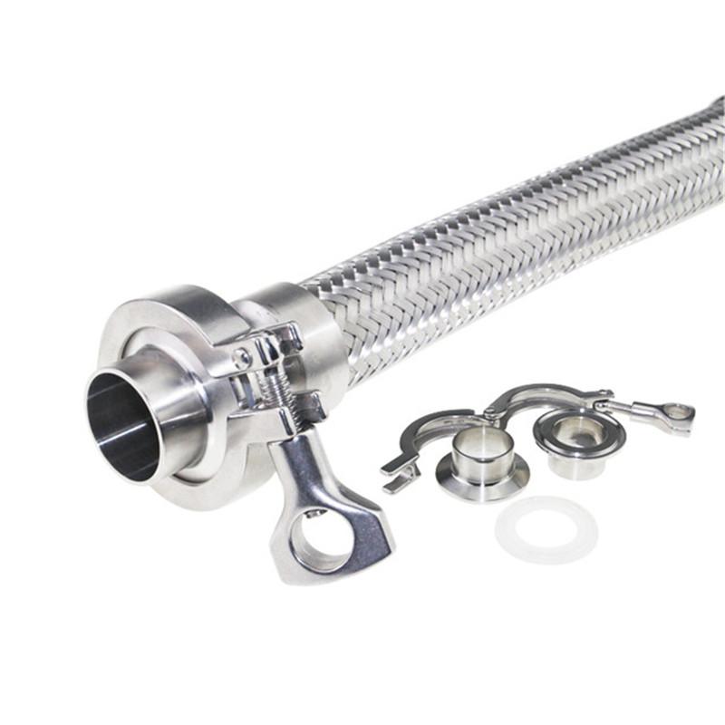 316 Stainless Extreme-Temperature Steam Hose with Quick-Clamp Sanitary Fittings