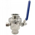 Sanitary Staless Steel Tri Clamp Manual Ball Valve with Discharge Port