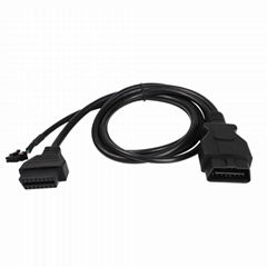 16针公对母，带MOLEX 10P外壳obd obdii 16针obd2 y电缆