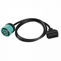 16PIN FEMALE TO J1939 TYPE2 MALE sae j1939 9 pin adapter gnostic cable for truck
