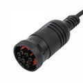 16PIN FEMALE TO J1939 9P MALE j1939 connector to obd2 cable For Transport equipm