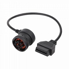 16PIN FEMALE TO J1939 9P 90°MALE obd obd2 j1939 bus gps cable For Transport equi