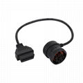 16PIN FEMALE TO J1939 9P 90°MALE obd obd2 j1939 bus gps cable For Transport equi