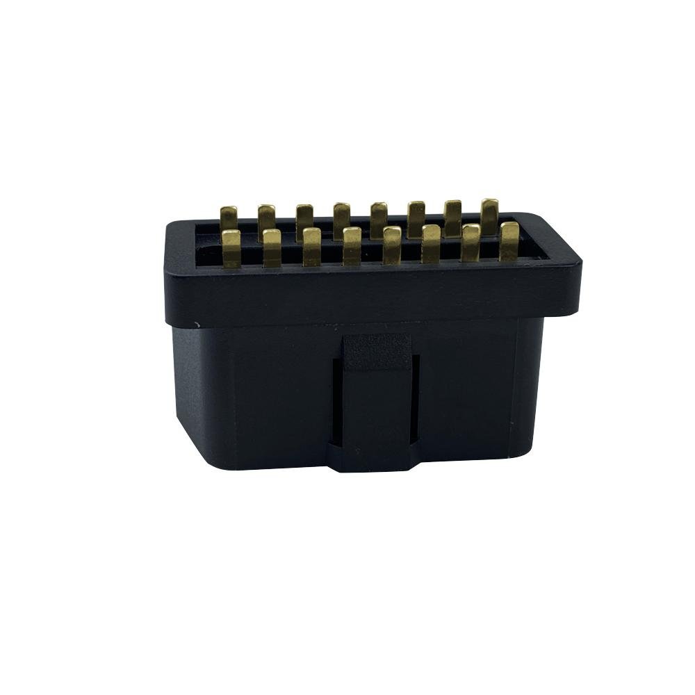 Obdii2 black solder plate male and female 16pin pin pin plug