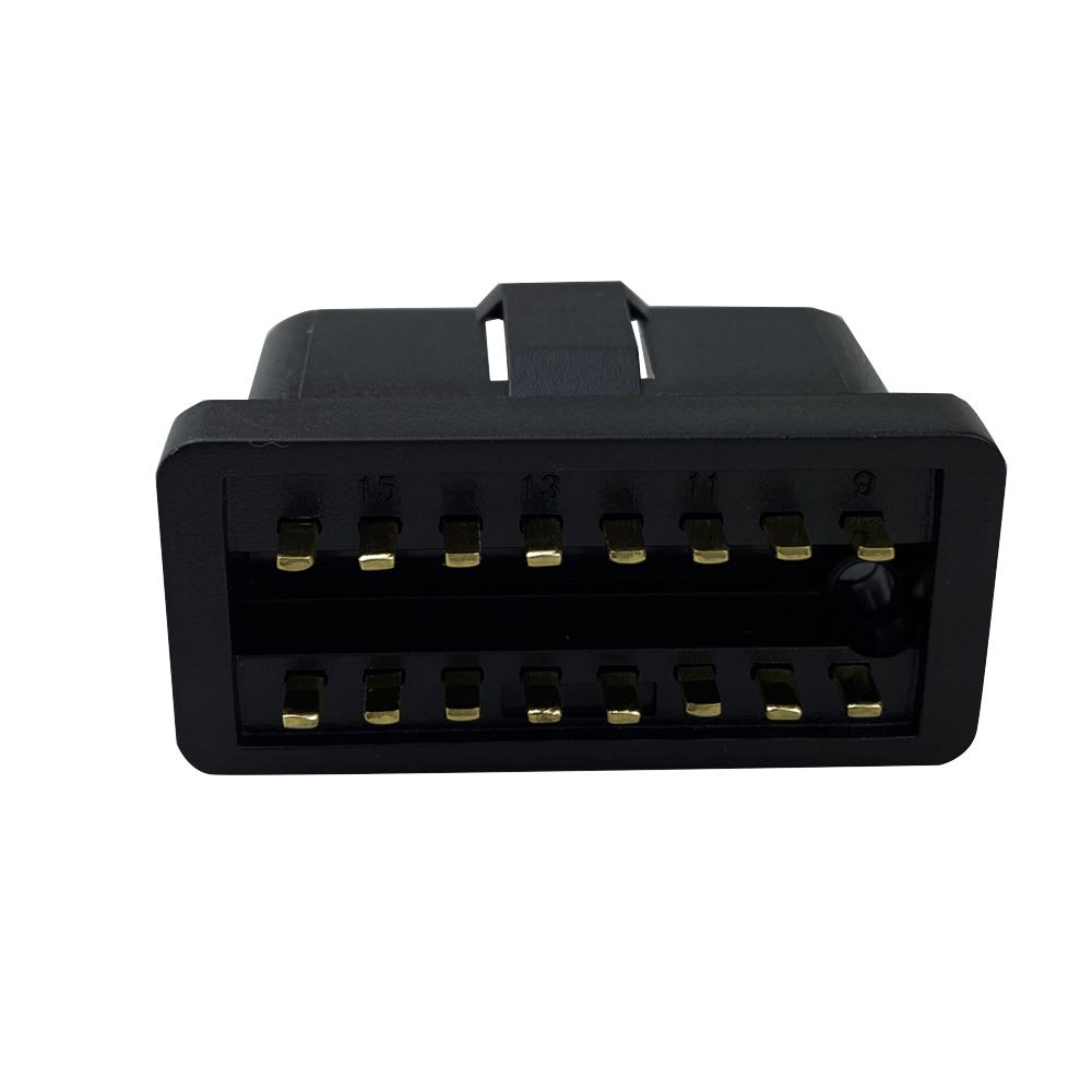 OBDII2黑色焊板公母座16PIN芯针插头 5
