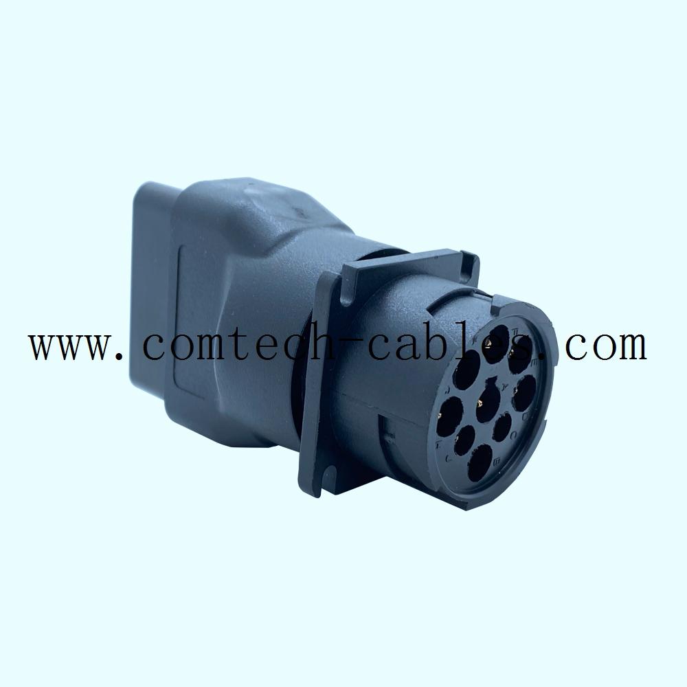 9 Pin Deutsch Connector J1939 Female to OBDII OBD2 Female adapter 3