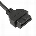 OBD2 OBDII 16 Pin J1962 Male 24V to Female Extension Round Cable 2