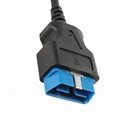 OBD2 OBDII 16 Pin J1962 Male 24V to Female Extension Round Cable 3