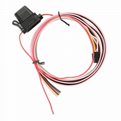 Flat row electronic wiring harness with fuse