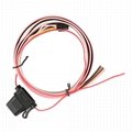 Flat row electronic wiring harness with fuse