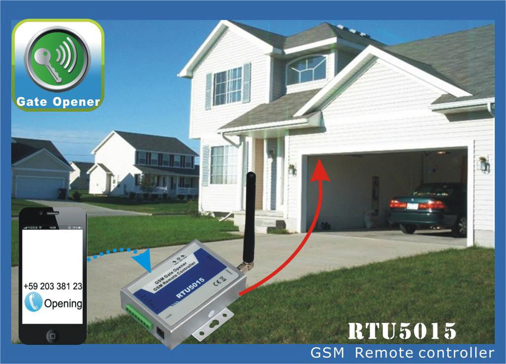 GSM SMS Wireless Remote Gate Garager Door opener and   controller RTU5015  2