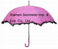 Girls Pink DOT Parasol Straight Umbrella