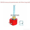 WX118 1W single turn wirewound potentiometer with 49mm long shaft  1