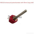 WX118 1W single turn wirewound potentiometer with 49mm long shaft  2
