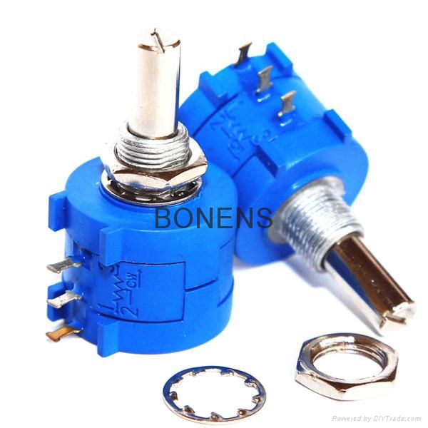 WXDWXD3590S 1K 2K 5K 10K 20K 50K 100K ohm  wirewound 10 turn potentiometer  2