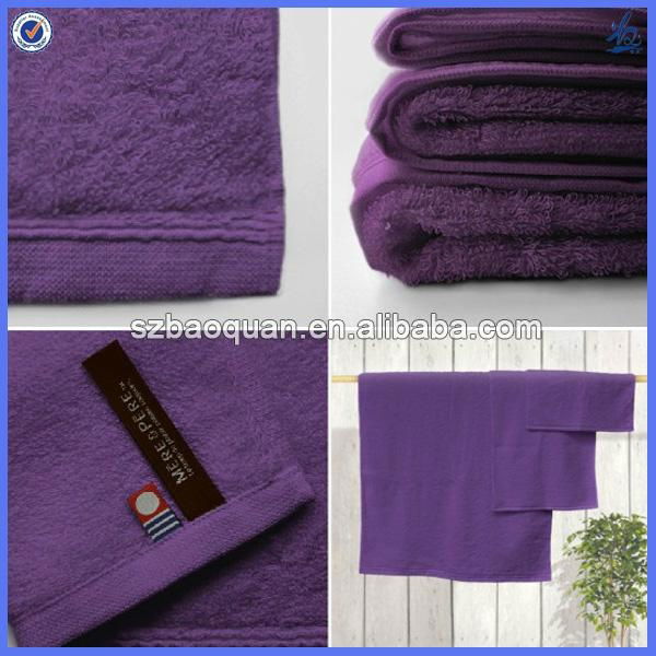 100% Cotton plain solid towel with OEM design 2