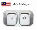 3218  (50/50) CUPC stainless steel kitchen sink  Made In Malaysia  1