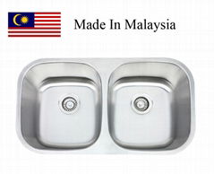 3218  (50/50) CUPC stainless steel kitchen sink  Made In Malaysia