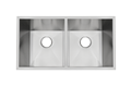 32 Inch Square Undermount Double-bowl Stainless Steel Kitchen Sinks, ZD-3218 1