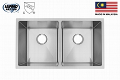 32 Inch Square Undermount Stainless Steel Kitchen Sinks, RD-3218