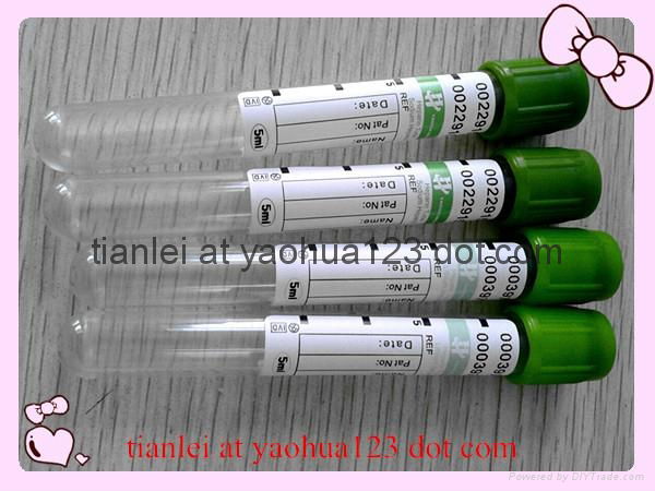 PET/GLASS blood collection lithium heparin TUBE CE ISO
