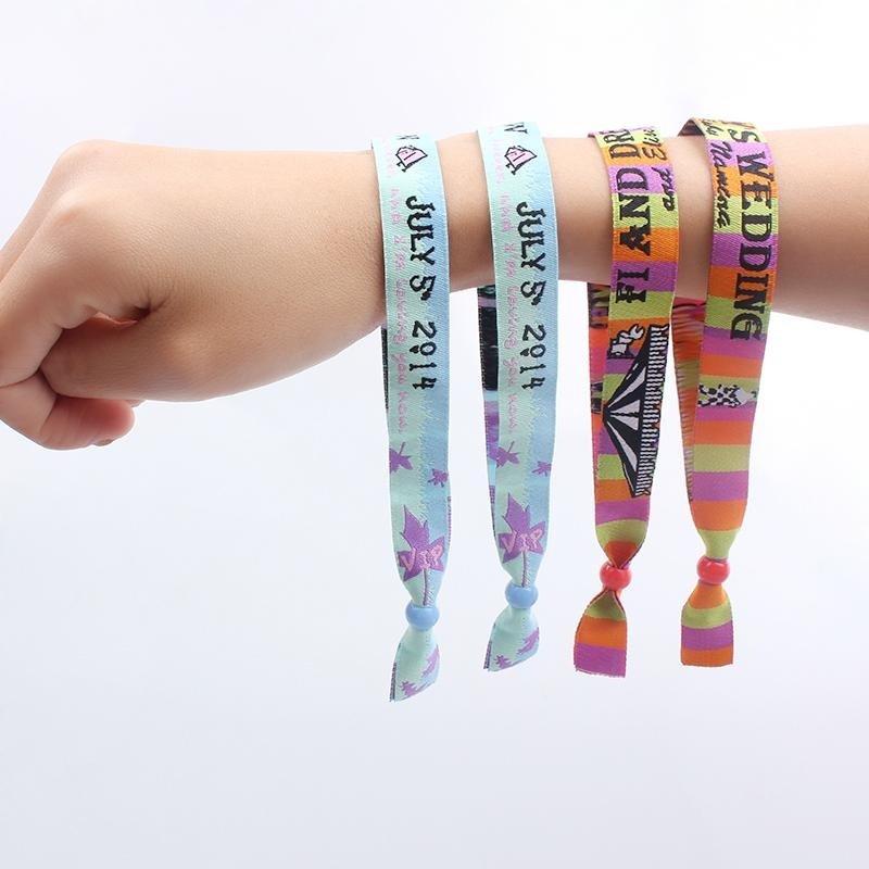 2018 hot sale one use custom fabric festival wristband