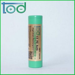 TOD IMR 18650 3.7V 2600mAh 35A High Drain Rechargeable Battery with protected ce