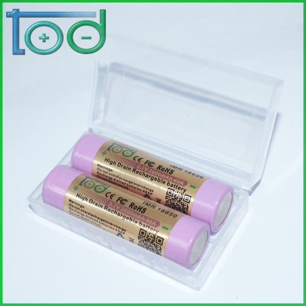 TOD IMR 18650 3.7V 2800mAh 40A High Drain Rechargeable Battery best for E-Cig 2