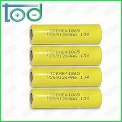 High Quality 18650 battery HE 4 (yellow) 2500 mAh High Discharge Button Top