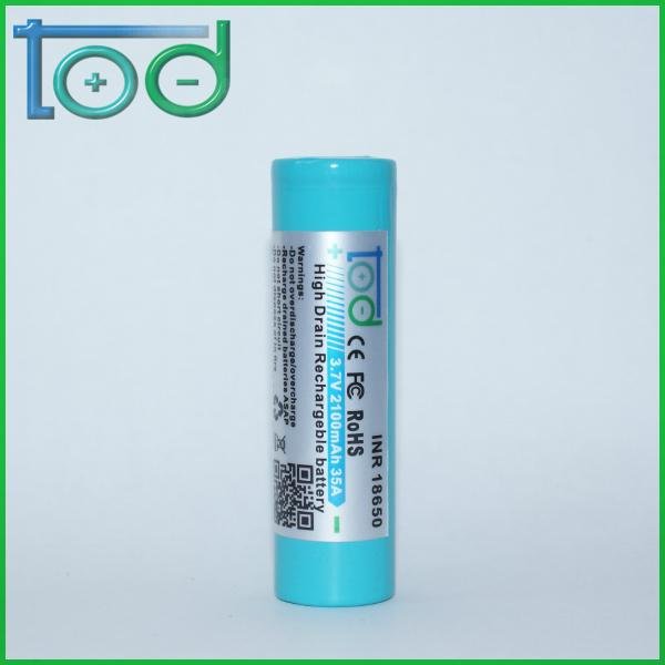 Factory directly sell INR18650 2100mAh 35A High Drain Rechargeable battery 2