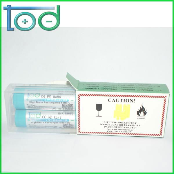 Factory directly sell INR18650 2100mAh 35A High Drain Rechargeable battery 4