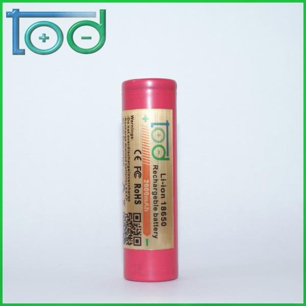 factory Outlet TOD 2600mAh 3.7v Li-ion 18650 Rechargeable Batteries