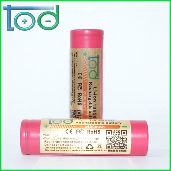 factory Outlet TOD 2600mAh 3.7v Li-ion 18650 Rechargeable Batteries 4