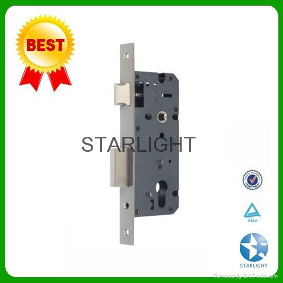 45*85mm Brass latch Stainless steel plate fire proof mortise lock for doors 2