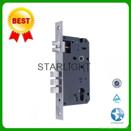 45*85mm Brass latch Stainless steel plate fire proof mortise lock for doors 3