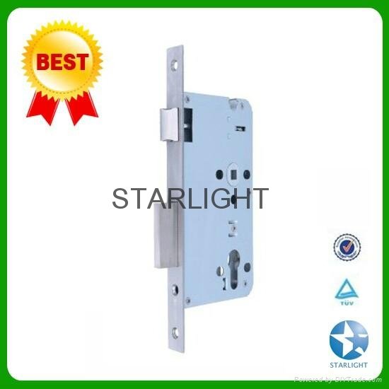 45*85mm Brass latch Stainless steel plate fire proof mortise lock for doors