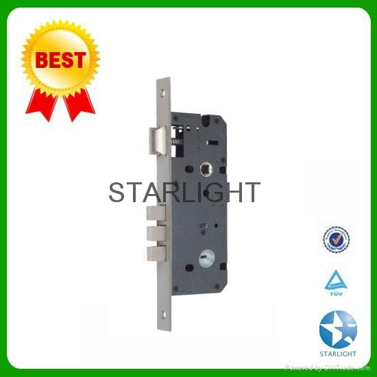 45*85mm Brass latch Stainless steel plate fire proof mortise lock for doors 4