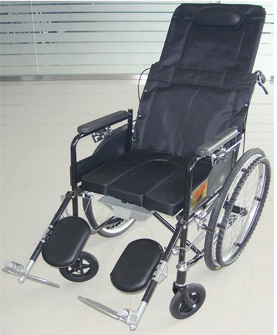 BJ-A5 Electroplated folding wheel chair with soft seat 2