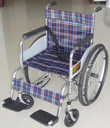 BJ-A5 Electroplated folding wheel chair with soft seat 3