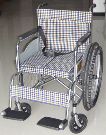 BJ-A5 Electroplated folding wheel chair with soft seat 5