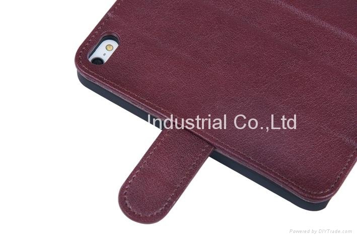 Soft flip PU leather case for IPhone5/5s 3