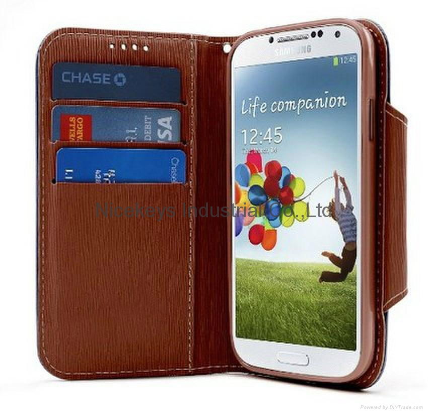 PU leather protection case for Samsung  Galaxy S4 3