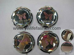 Butterfly Glitter Crystal Compact Mirror LFM1802