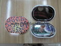 Leopard Print PU Mirror LFM2210 Oval Cosmetic Mirror 