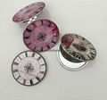 Fashion Print Round PU Cosmetic Mirror