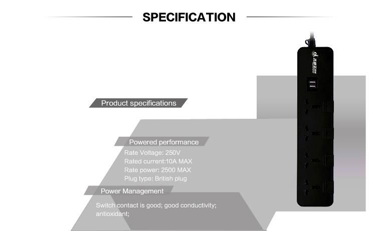 250V multi outlet with dual usb ports 5 gang universal socket plug  2