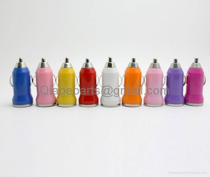 wholesale Cheap Colorful universal Mini Car Charger USB Adapter for iphone   3